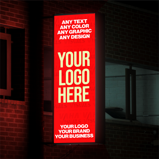 Custom Rectangular Illuminated Blade Sign – Vertical Sign for Restaurants, Bars & more