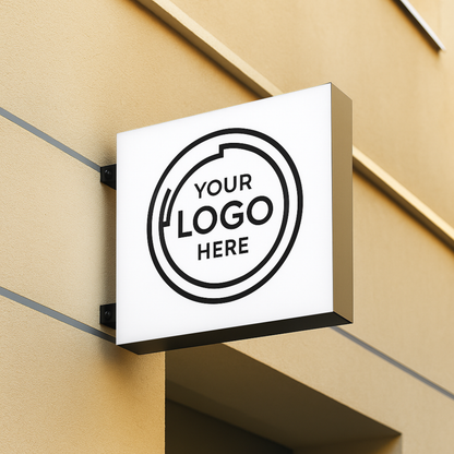 Custom Double-Sided Square Blade Sign - Personalized Illuminated Storefront Sign