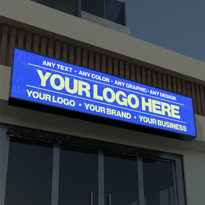 Custom Square Lightbox Sign – LED Illuminated Outdoor Logo Sign for Storefronts & Buildings