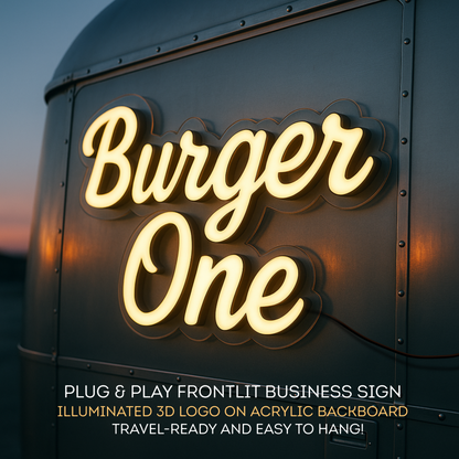 ILLUMINATED SIGN ON ACRYLIC FOR FOOD TRUCKS AND EVENTS
