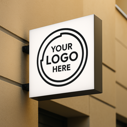 Custom Double-Sided Square Blade Sign - Personalized Illuminated Storefront Sign