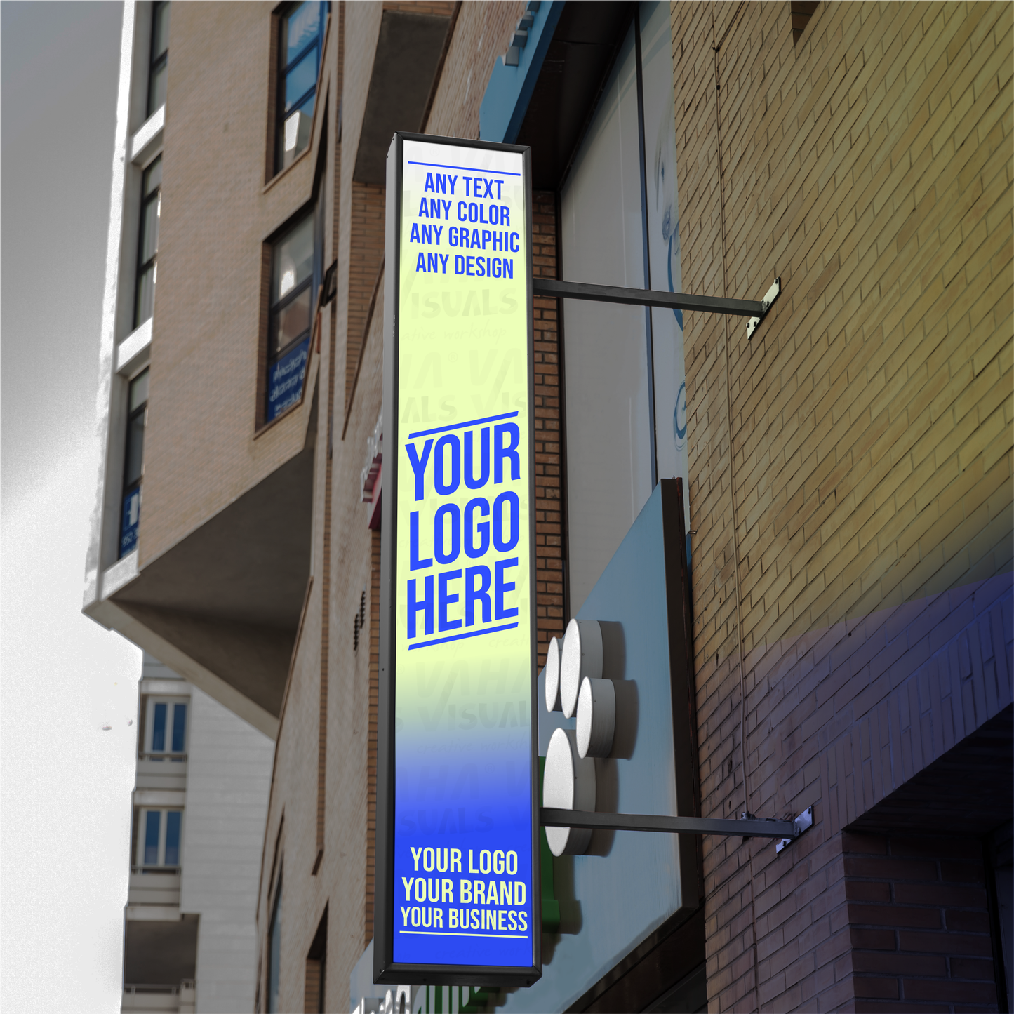 Custom Outdoor Illuminated Blade Sign – Double-Sided Lightbox for Shops, Cafes & more