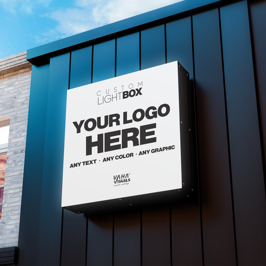 Custom Square Lightbox Sign – LED Illuminated Outdoor Logo Sign for Storefronts & Buildings